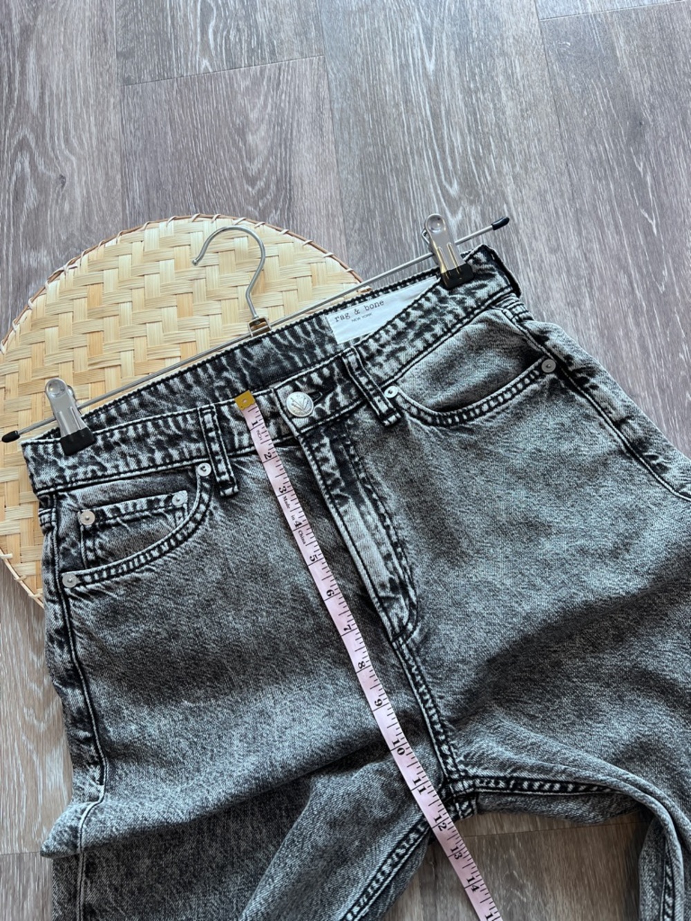 Rag & bone featherweight Logan mid rise wide leg jeans slate gray - Picture 5 of 12